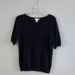 🔴 H&M Black Basic Knit Top, Sz M